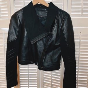 Zara Leather Biker Jacket sz L